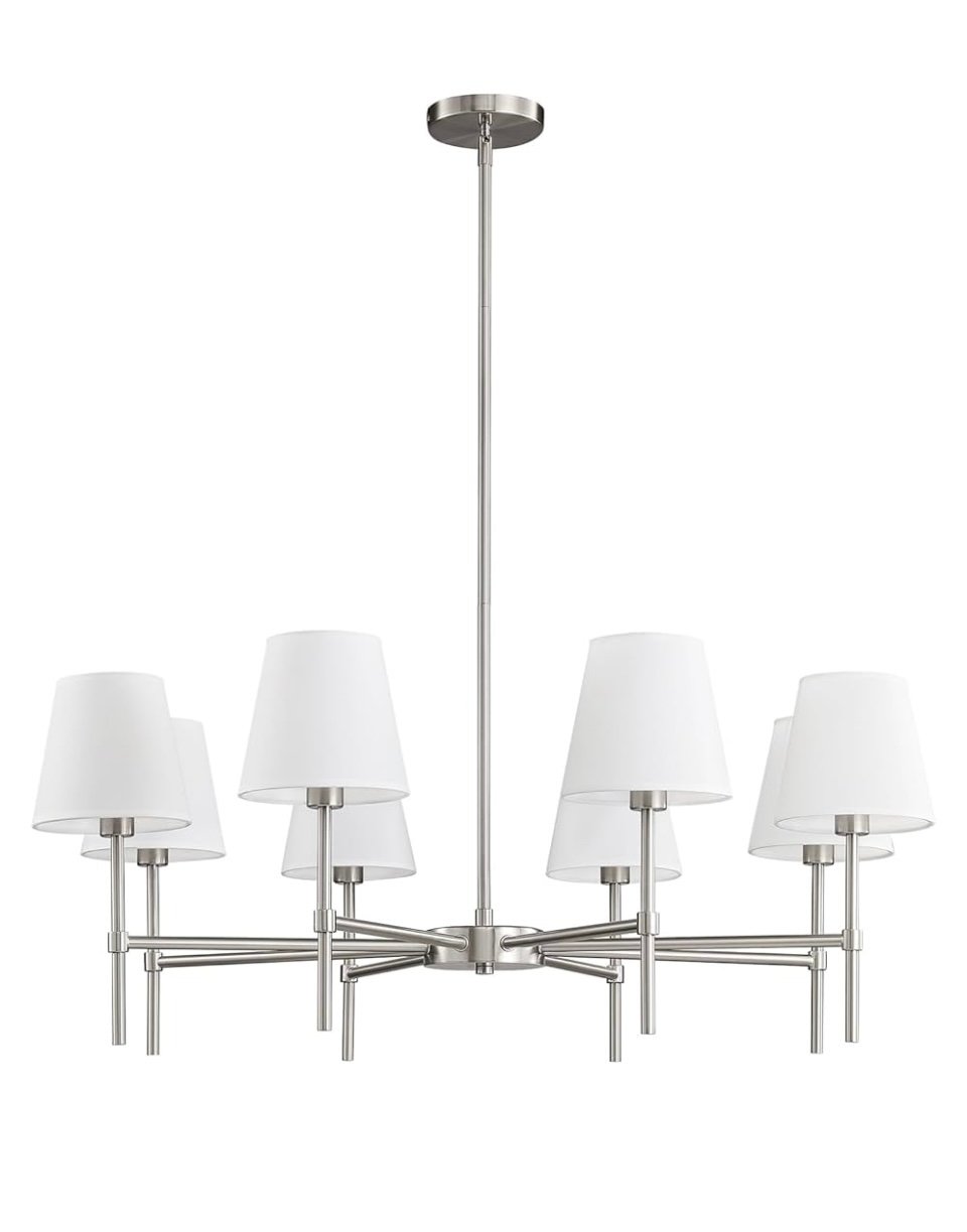 Dining Room Brushed Nickel Chandelier Light, Modern 8-Light Fixture Light, NEW