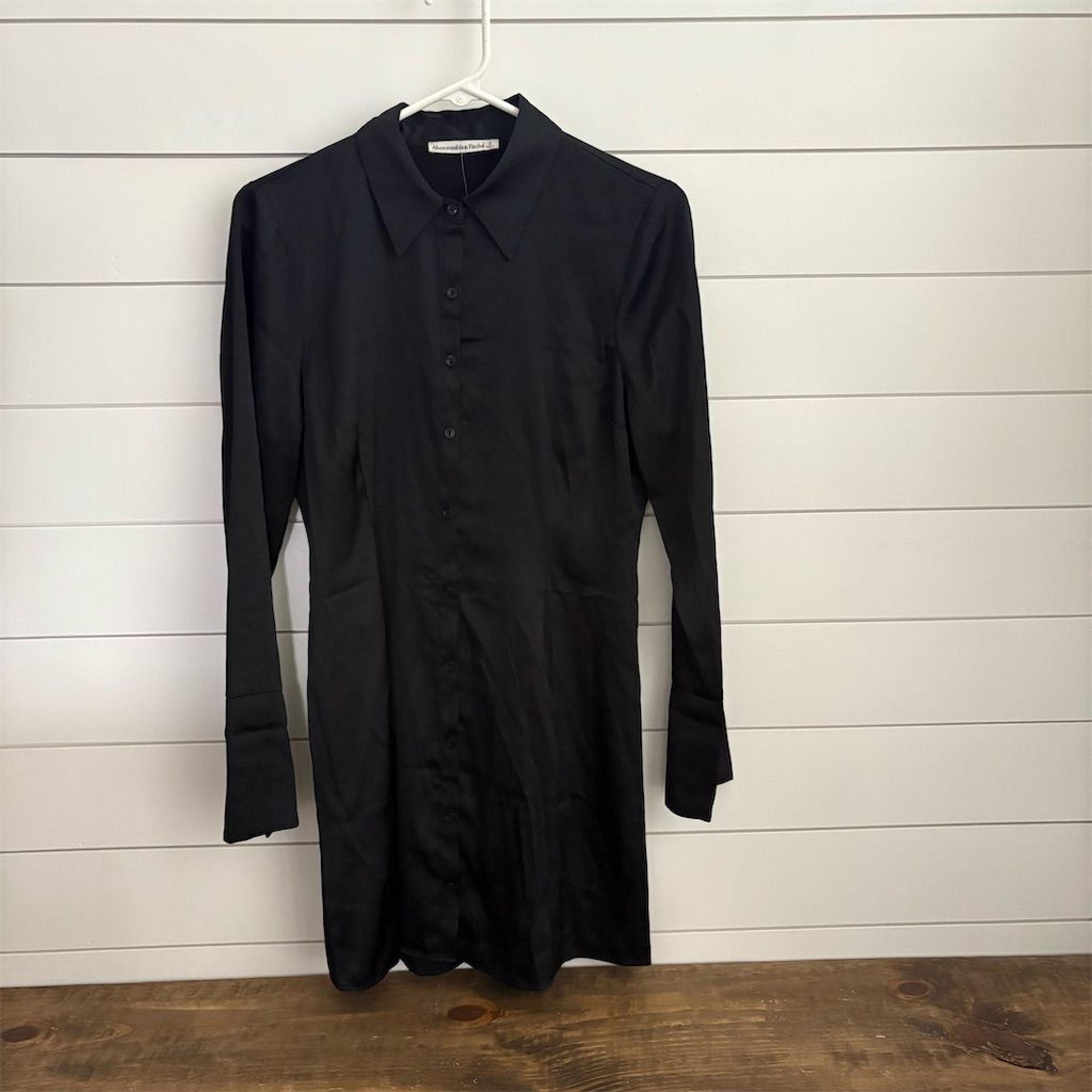 Abercrombie & Fitch Women's Black Long Sleeve Shirt Dress Size S
