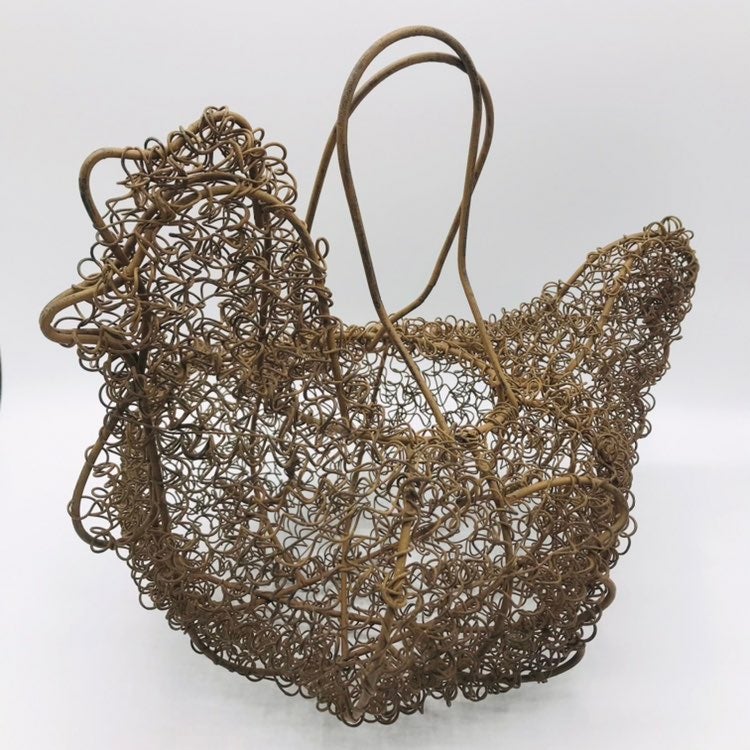 Curly wire chicken egg basket