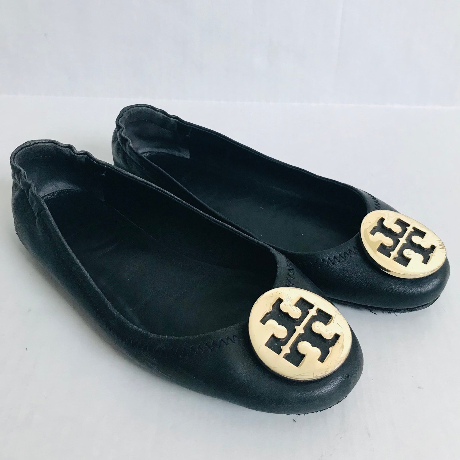 Tory Burch Minnie Travel Ballet Flats Shoes Black
