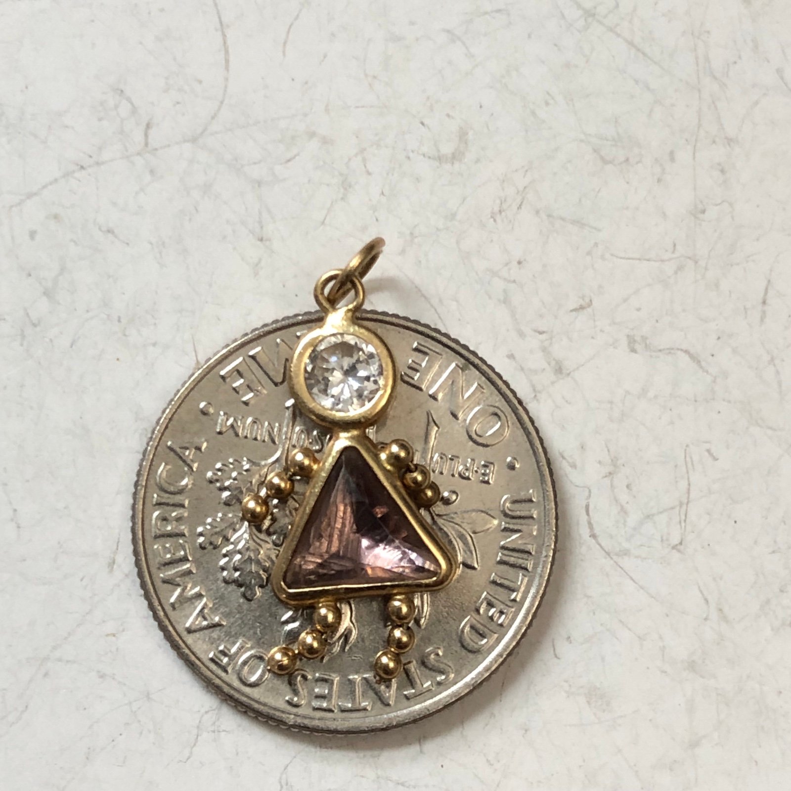 18k gold lavender baby charm pendant