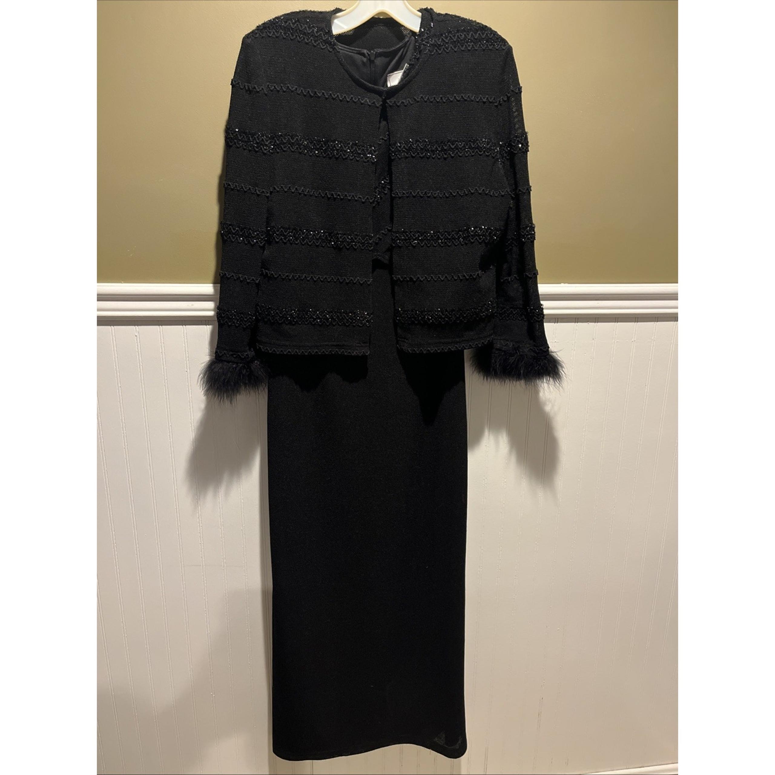 vintage joseph ribkoff Women’s Black 2 Pc Formal Dress Size 12 EUC Stunning