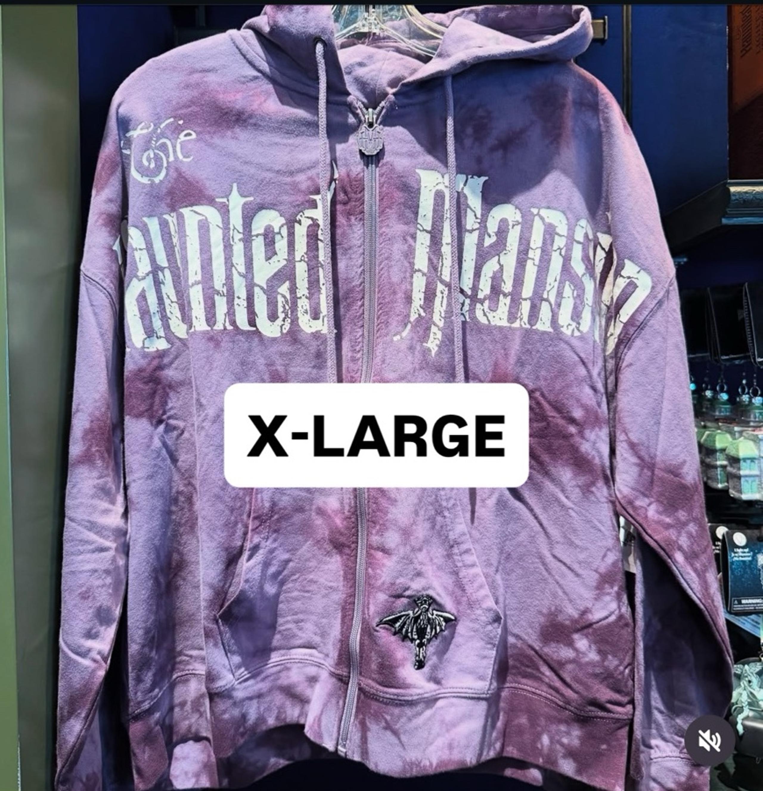 Disney Parks Disneyland New Haunted Mansion Purple Tye Dye Zip Up Hopdie