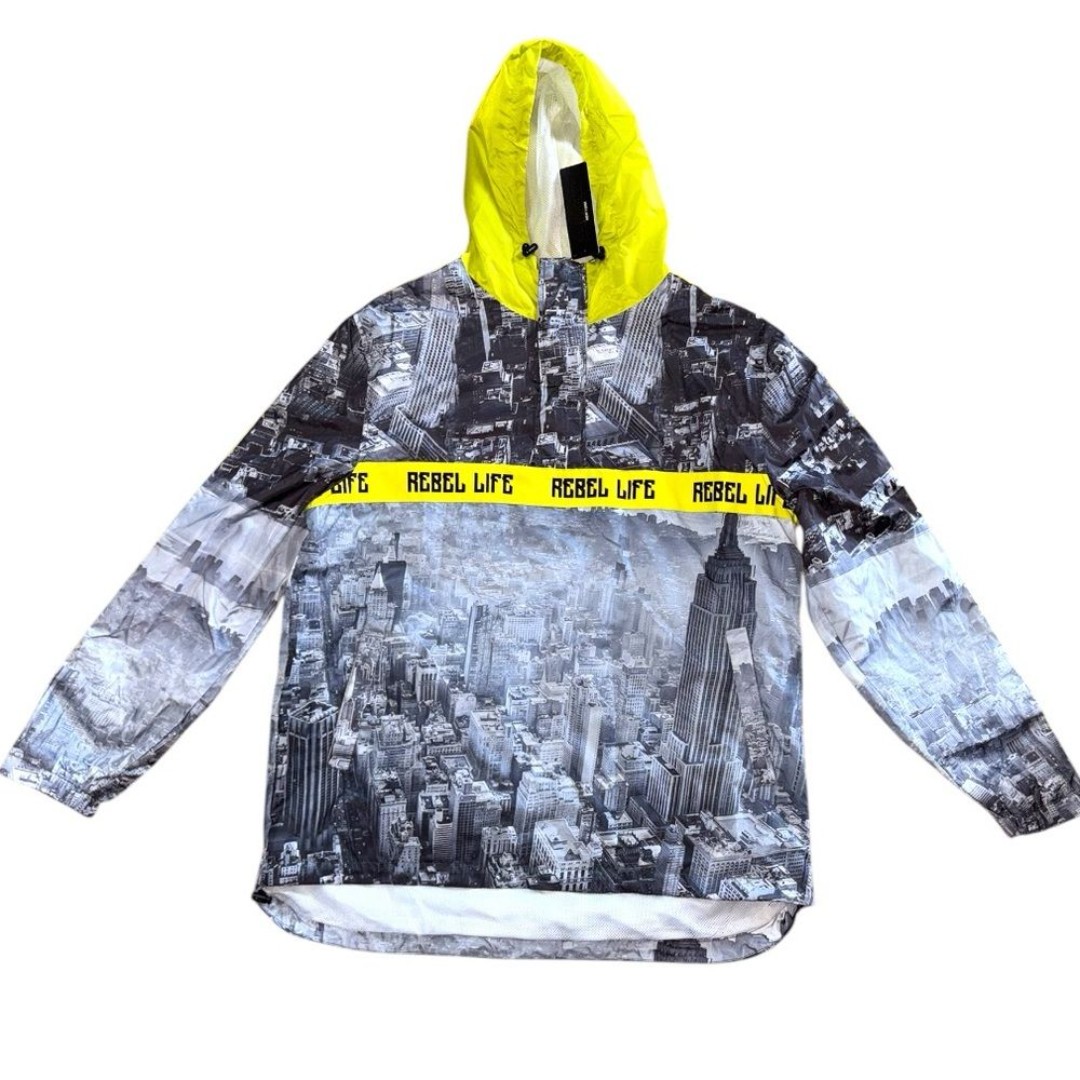 Vintage. Rebel Minds 2XL windbreaker Custom made NEW -Lime track jacket zipper