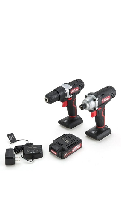 Hyper Tough Drill+Impact Driver+1.5ah Battery+Charger 2-Tool Combo Kit 20 Volt
