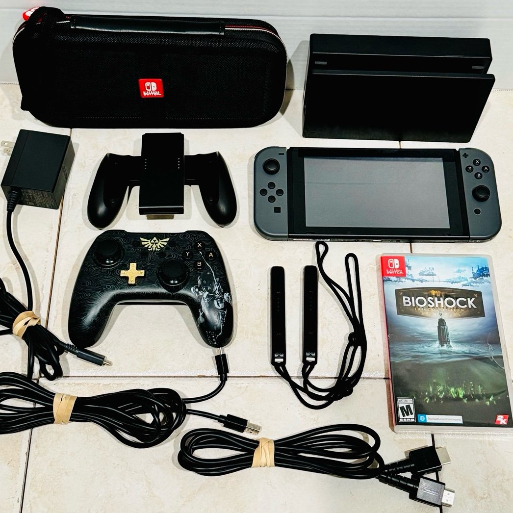 Nintendo Switch Console Bundle Bioshock The Game Zelda Controller Adult Owned
