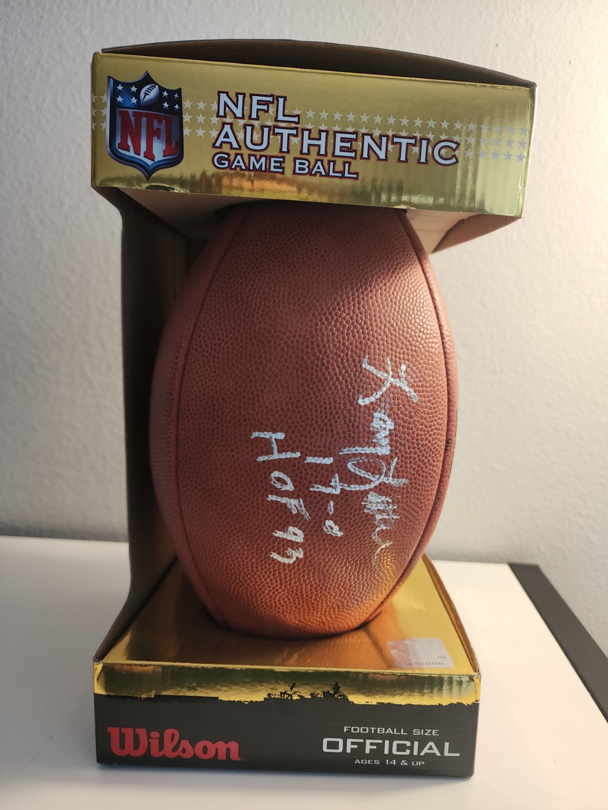 New Wilson The Duke Official NFL Authentic Game Ball signed By #66 Larry Little