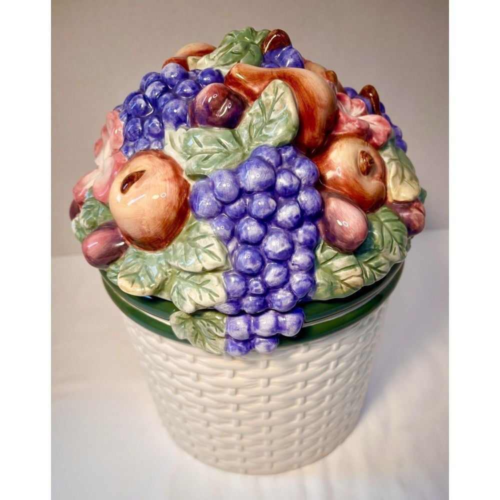 Epoch Fruit Basket Cookie Canister Jar And Lid