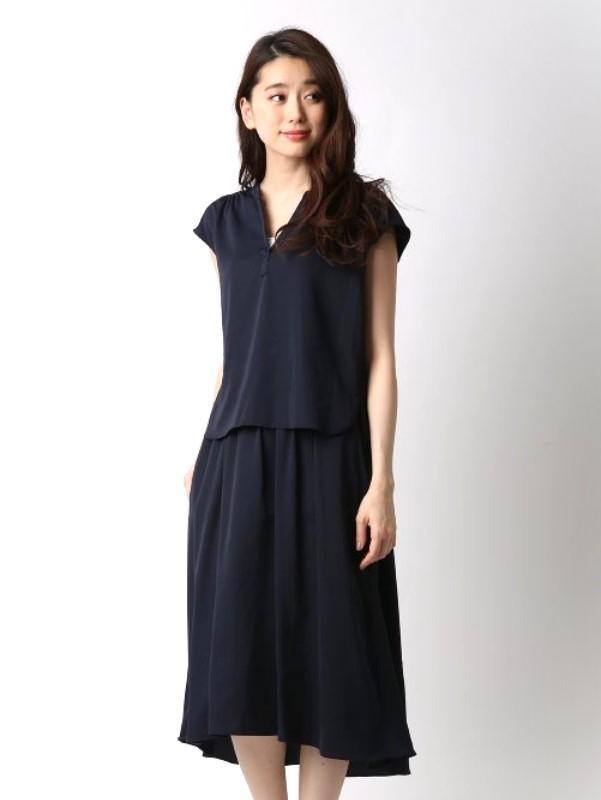 New Clear Impression★Powdery Chiffon 2-Piece Setup Dress