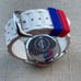 Juicy Couture Women Wristwatch White Rubber Band USA flag color Face Crystal Acc