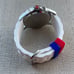 Juicy Couture Women Wristwatch White Rubber Band USA flag color Face Crystal Acc