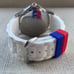 Juicy Couture Women Wristwatch White Rubber Band USA flag color Face Crystal Acc