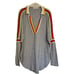 Free People Feeling Magical Grey Red Yellow Striped Crochet Collar Slouchy Top S