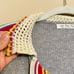 Free People Feeling Magical Grey Red Yellow Striped Crochet Collar Slouchy Top S