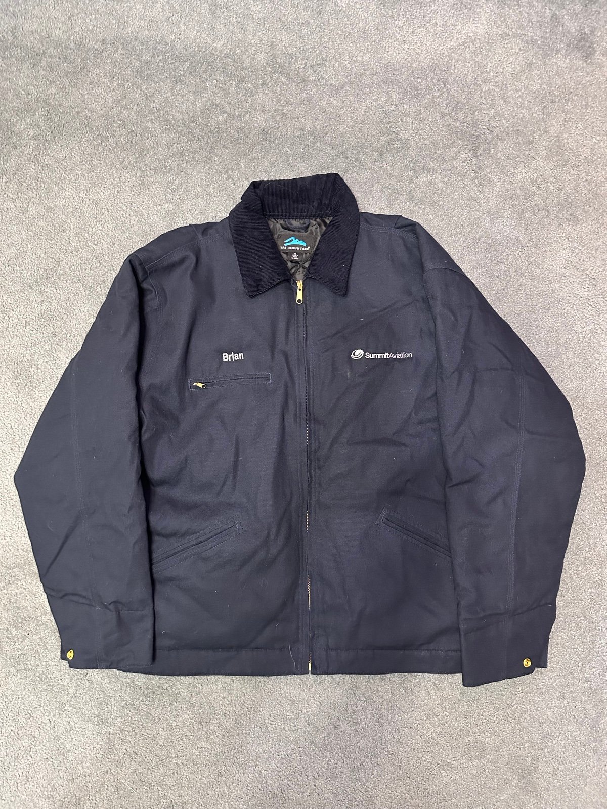 XL Men's Tri-Mountain Aviation Duck Canvas Work Chore Jacket Insulated Quilted
