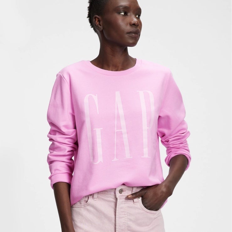 NWT Gap Logo Sweatshirt Color: Purple Rose Large PRODUCT DETAILS Soft, comfy fle