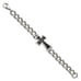 Stainless Steel Polished with Black Carbon Fiber Inlay Cross 8.5 inch Bracelet
