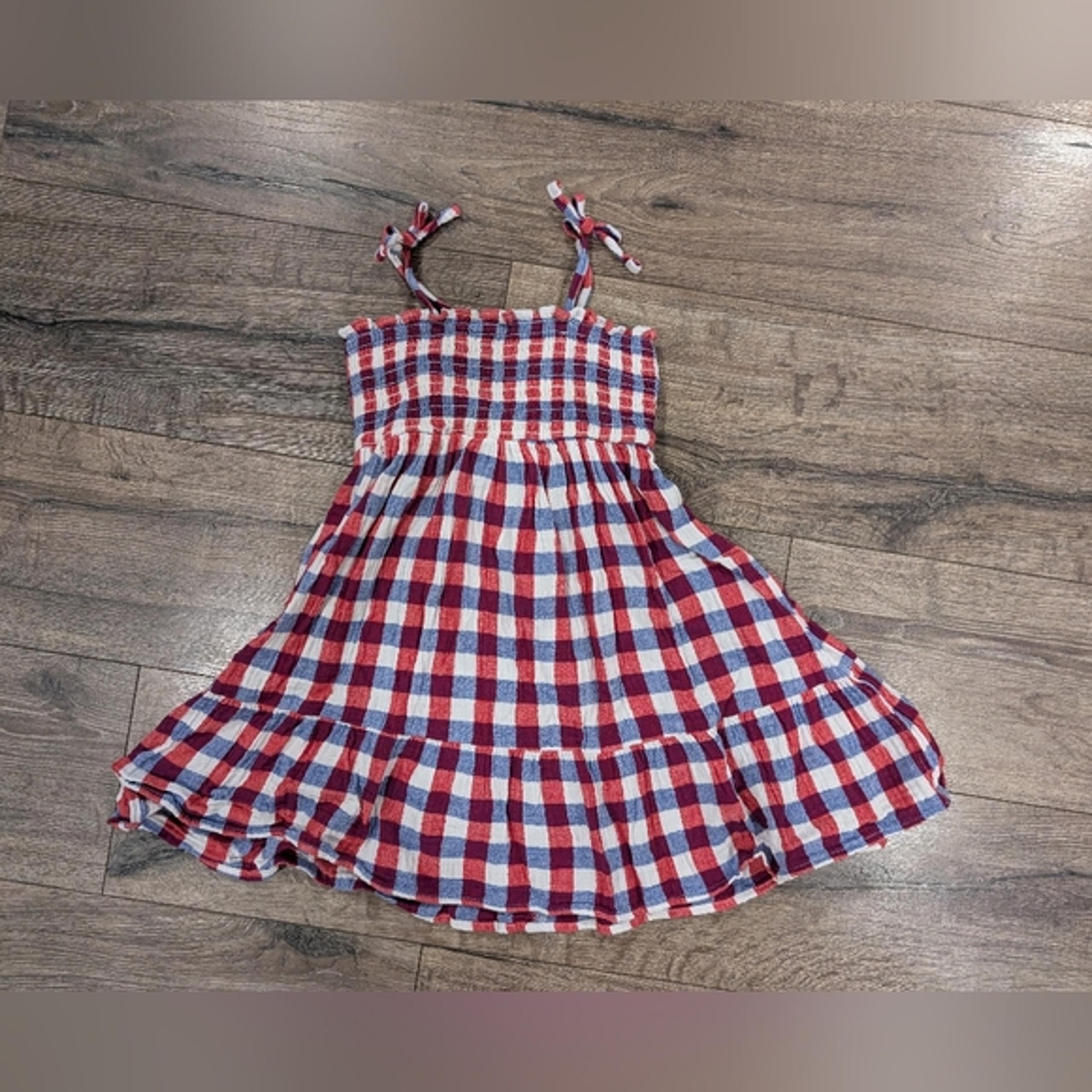 Cat & Jack Size 5T Dress 4th Of July Sundress Red White Blue Americana Girl