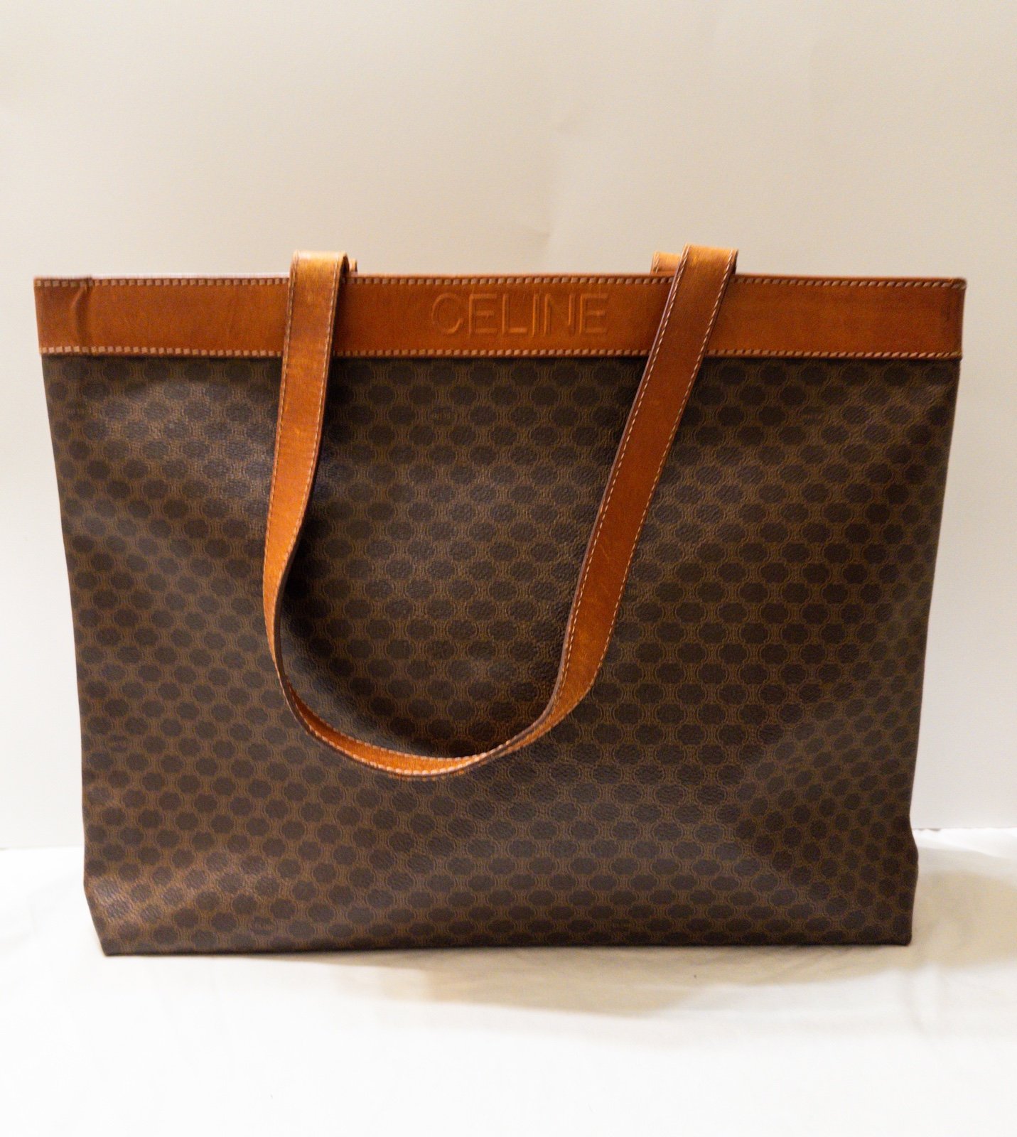 Celine Macadam PVC Shoulder Tote Bag Bag Brown