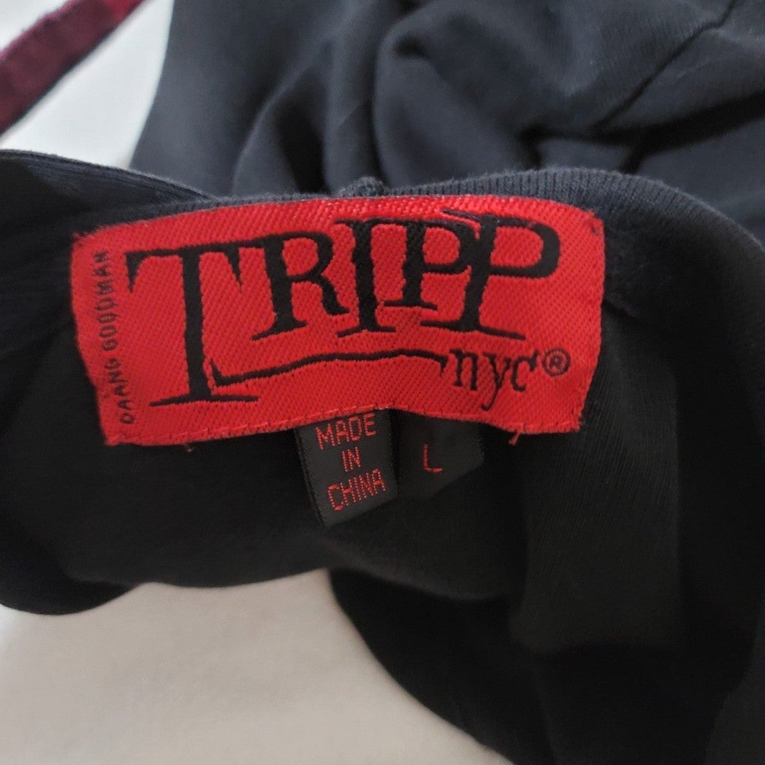 Vintage Tripp Nyc shops hoodie plaid studded straps black red y2k large