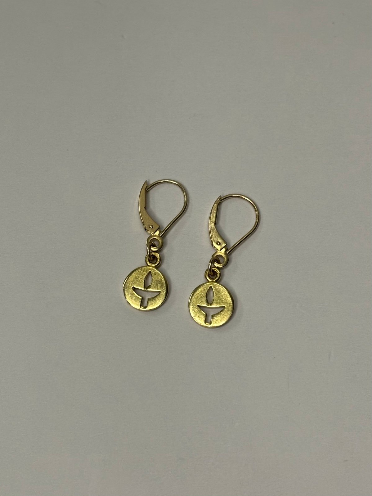 Vintage 14K Yellow Gold Chalice Dangle Earrings