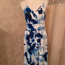 Pretty garden beige and pink floral print summer wrap dress size large new with