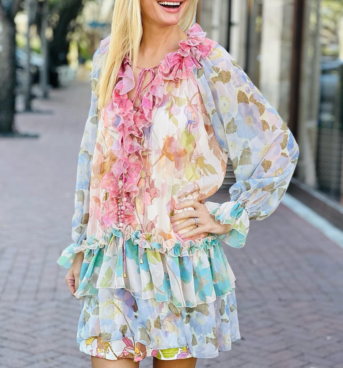 BEULAH STYLE 2pc Chiffon Tiered Dress NWT Retail 178