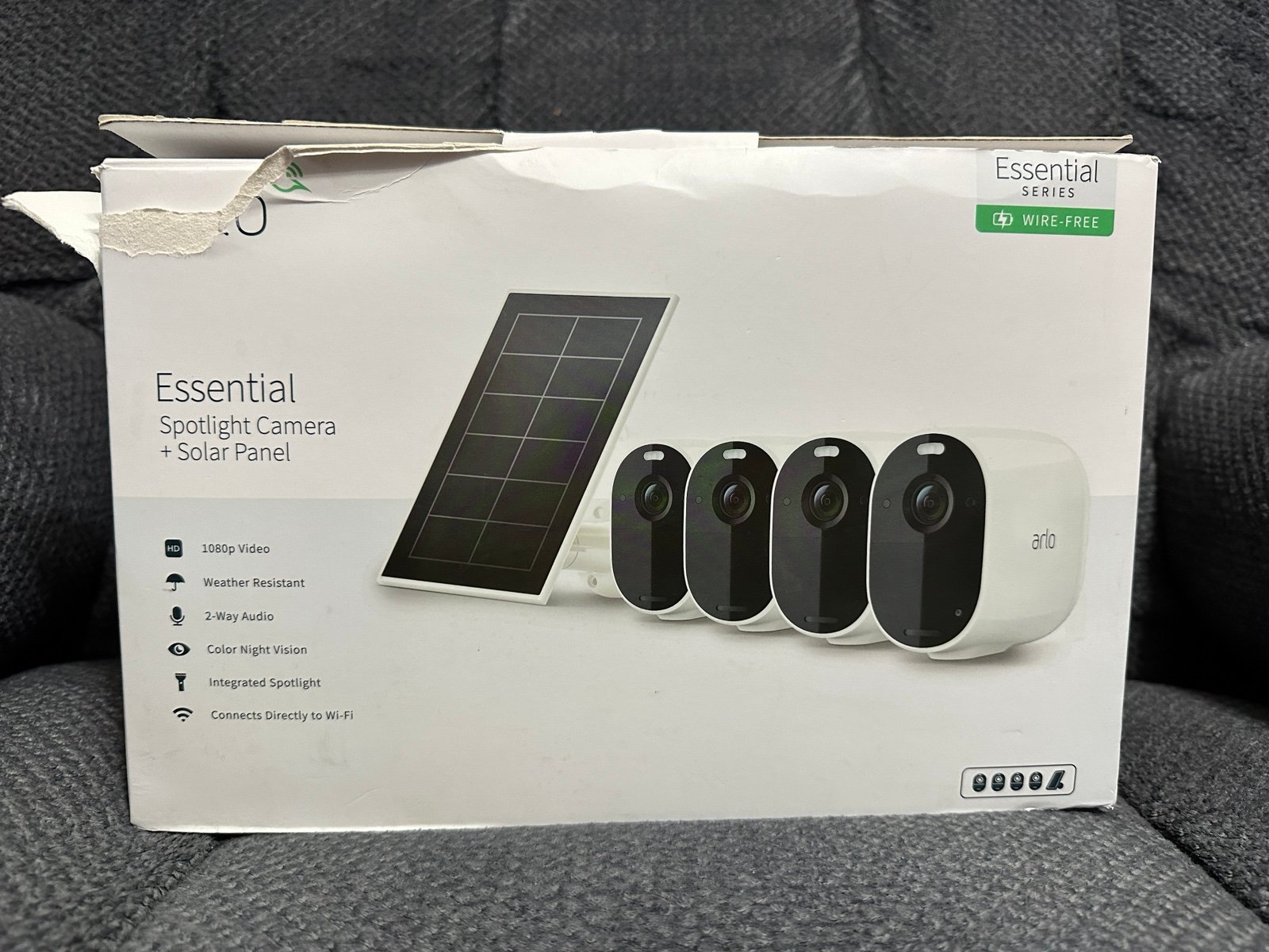 Arlo Essential 4 camera set with solar panel