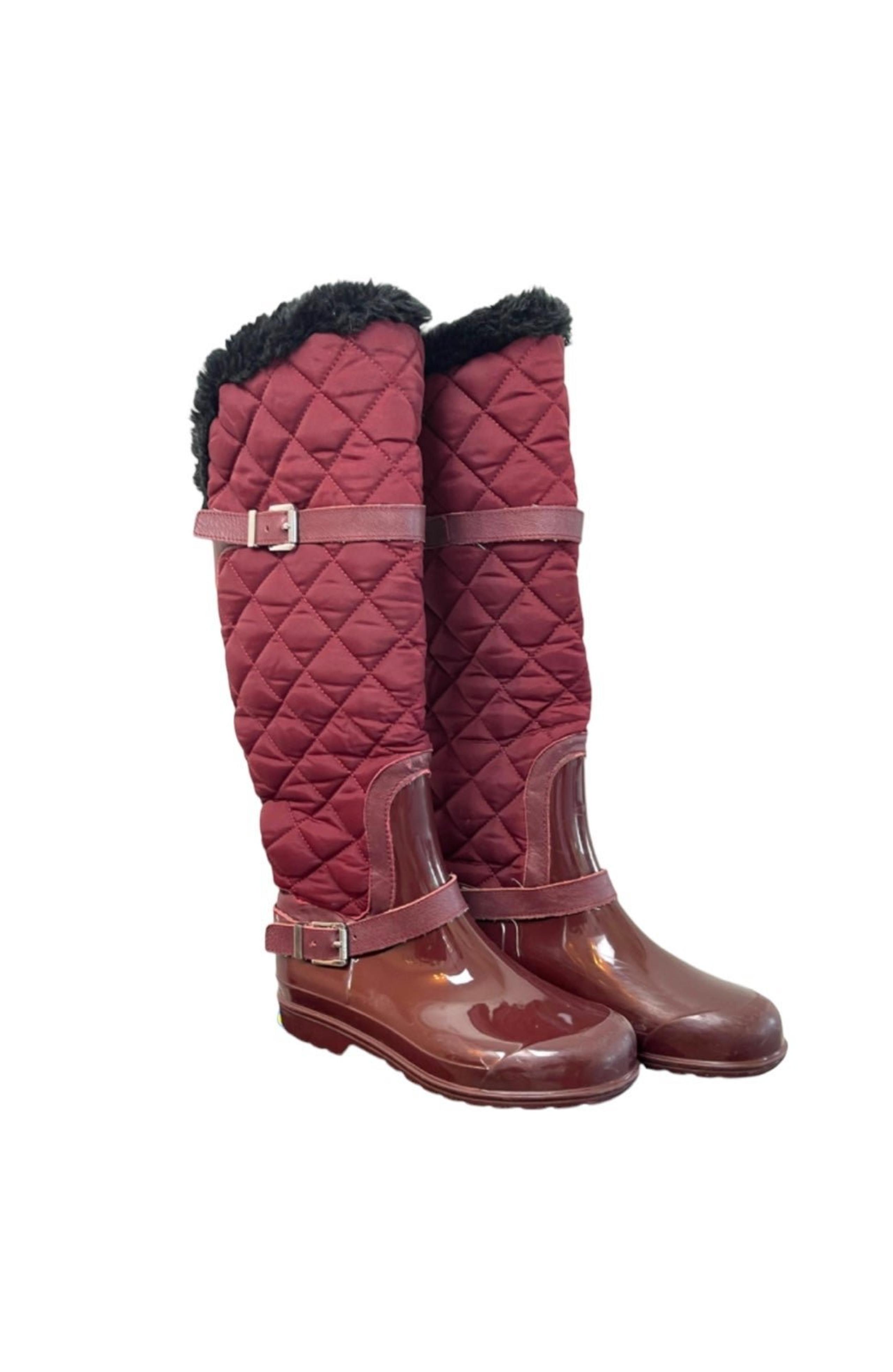 MICHAEL Michael Kors Women's Merlot Fulton Quilted RainBoots - New Size 7M