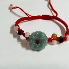 Flower ice blue jade bracelet