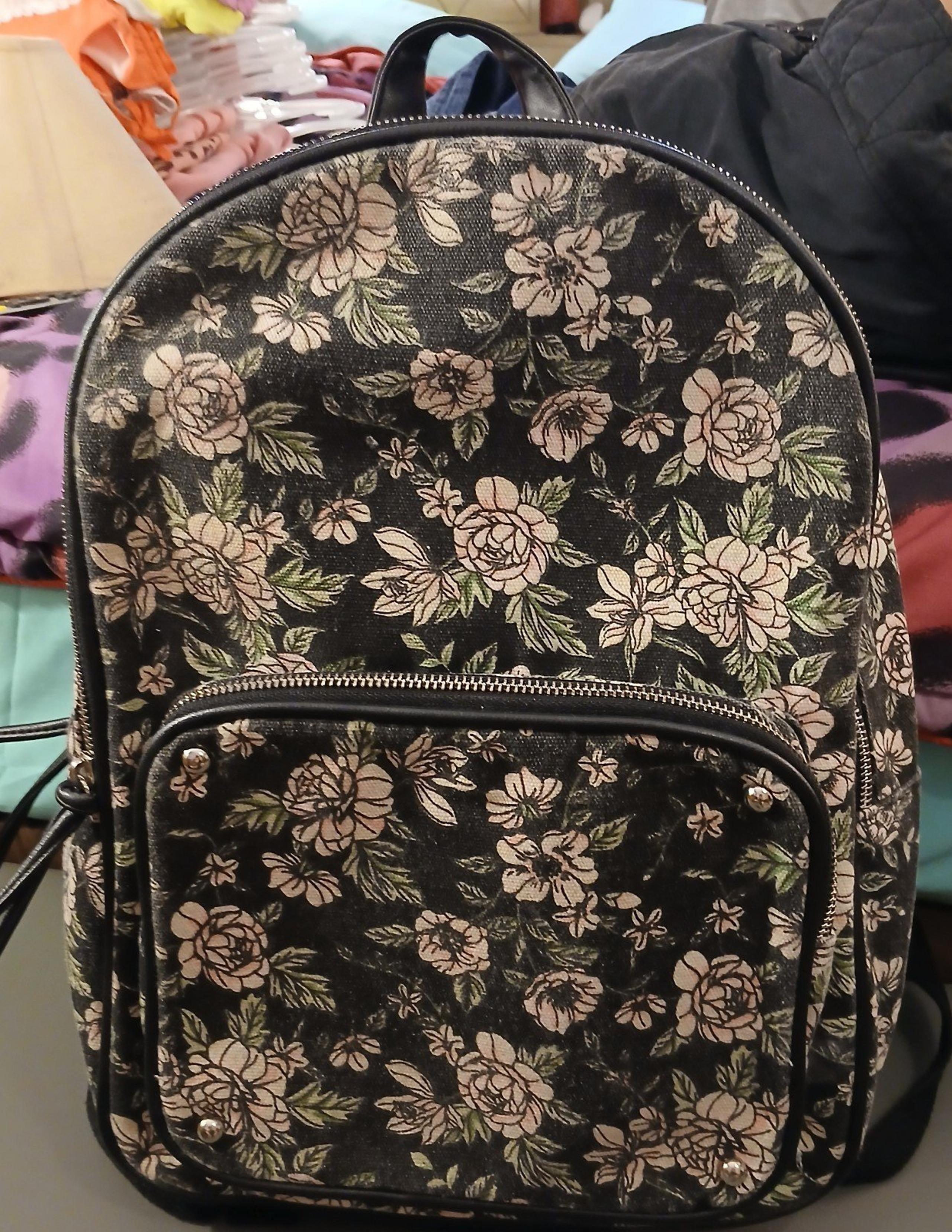 Floral Canvas Backpack
