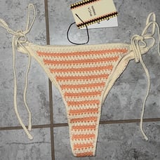 RVCA X Greenpacha Women’s Flor Side Tie Cheeky Crochet Bikini Swim Bottoms