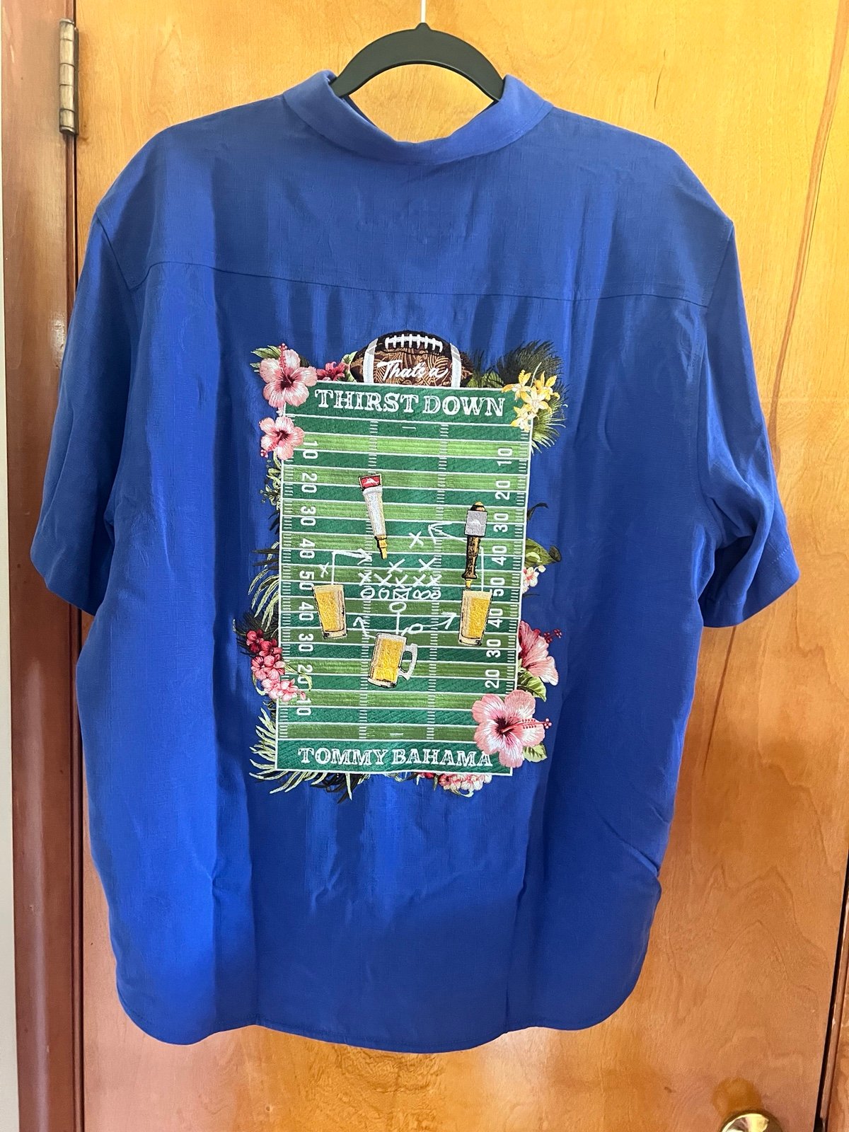 Tommy Bahama Panel Back Football Camp Shirt