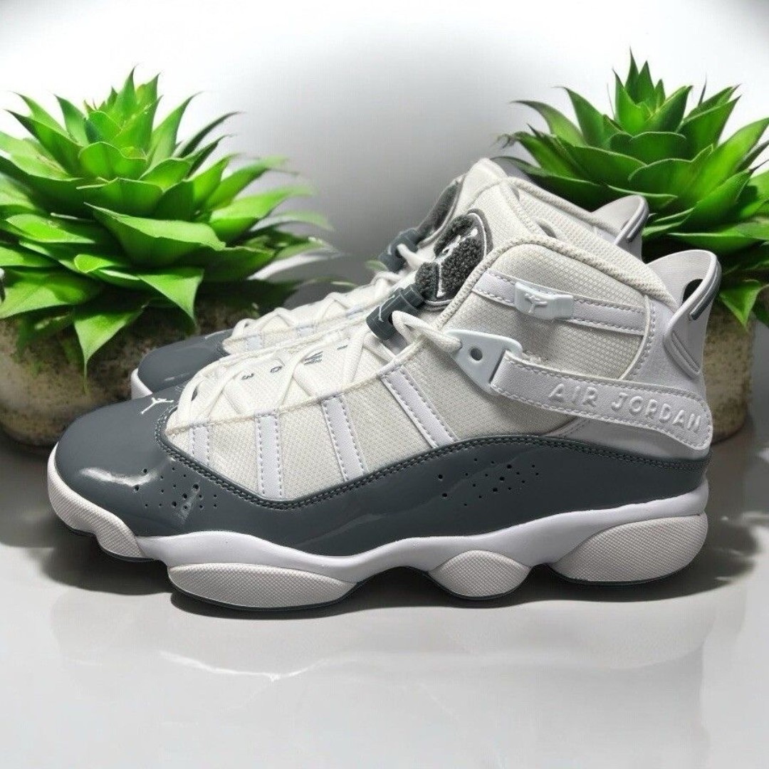 Nike Air Jordan 6 Rings Cool Grey White Patent Leather 322992-121 MEN Sz 8.5 NEW