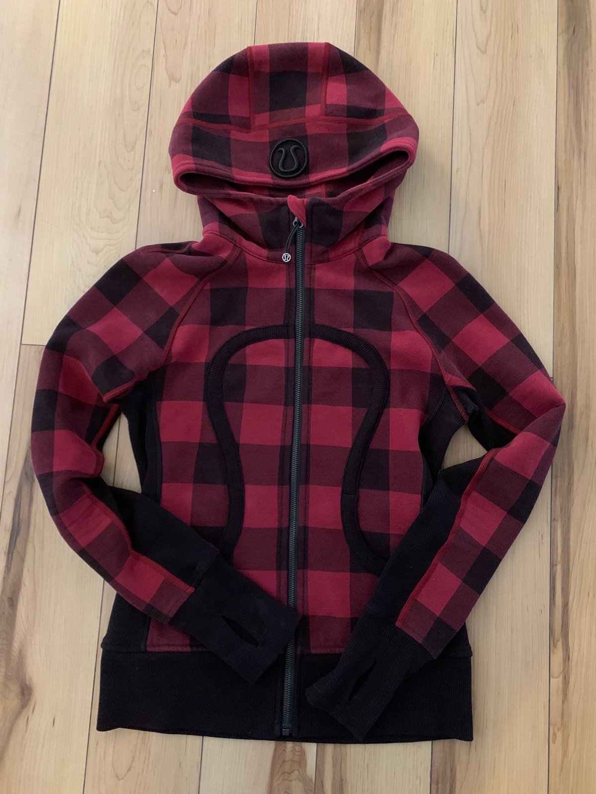 Lululemon Athletica Buffalo Plaid Scuba Hoodie Jacket HTF