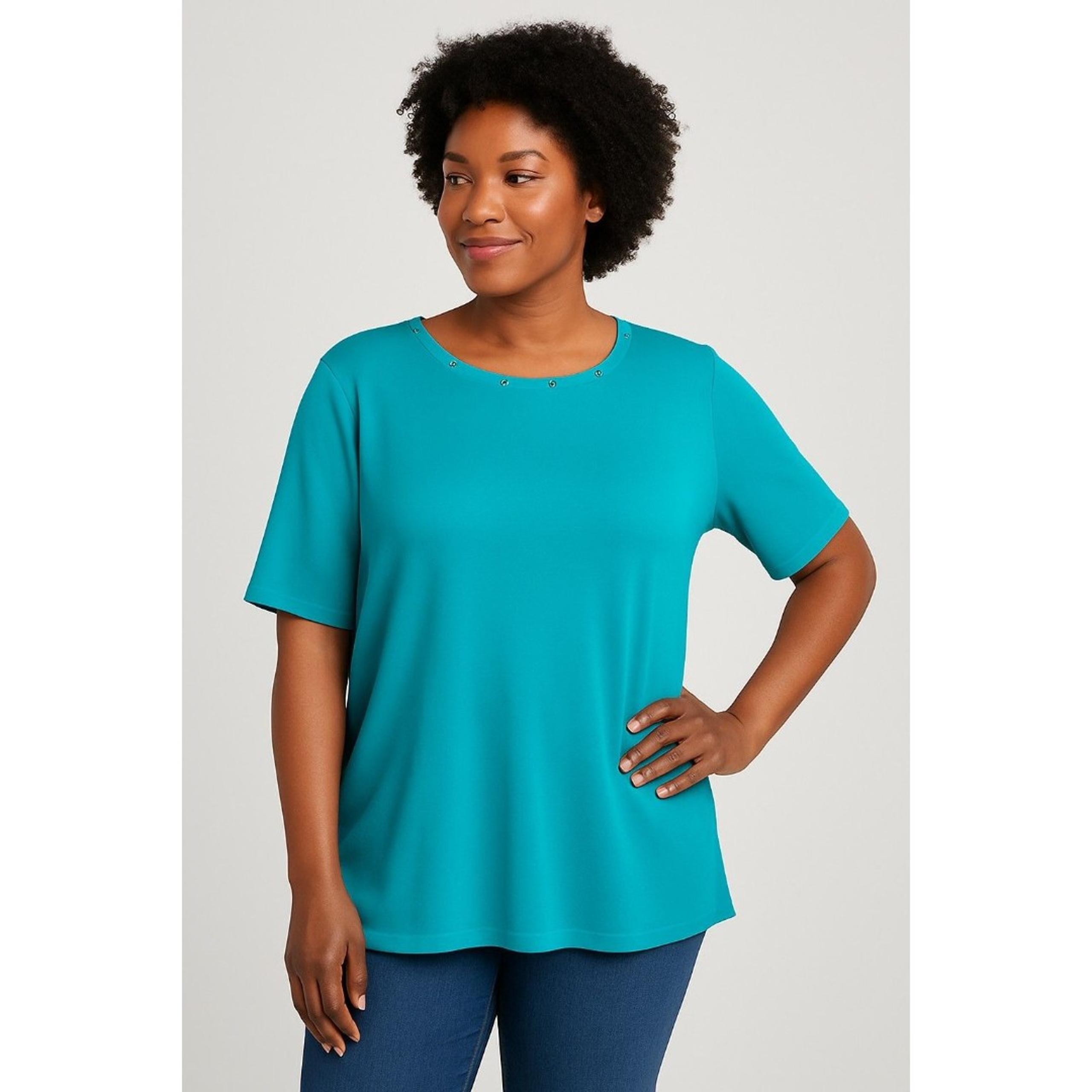 White Stag Short Sleeve Knit Top 16W