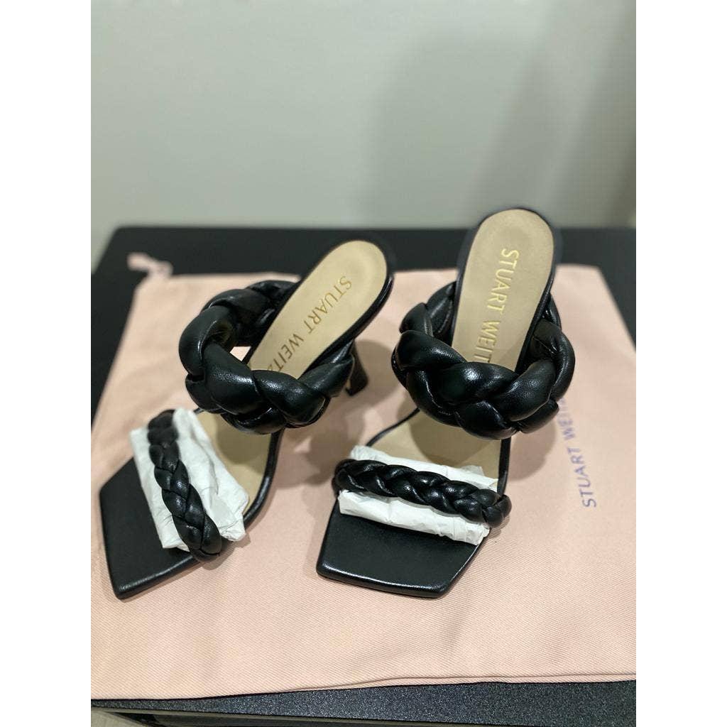 Stuart Weitzman Women's Black Playa High Heeled Sandals