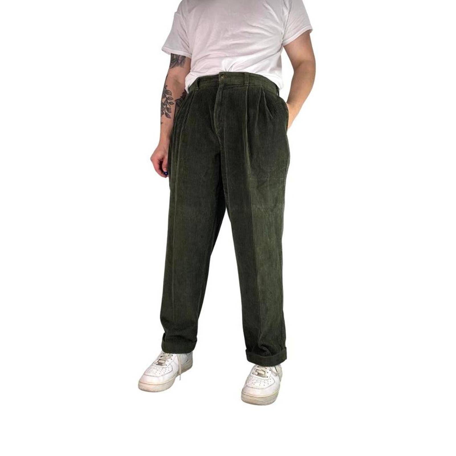 Vintage 90s green corduroy pants