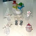 Vintage Frosted Glass Snowman Figurine Bundle Of 7
