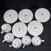 5 Set 1963 Royal Worcester “ Bridal Lace” Tea Cups & Saucers - Vintage Mint