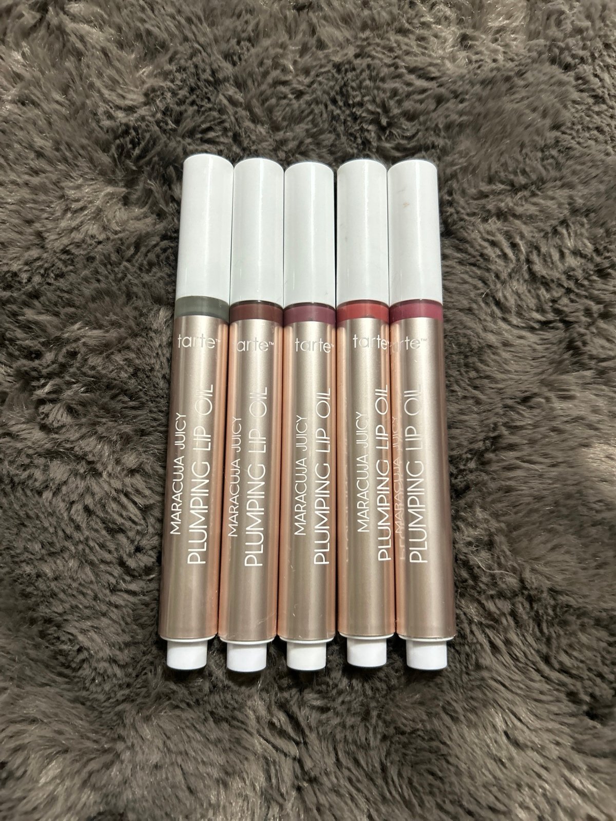Tarte Maracuja juicy plumping lip oil - Bundle of 5 - clear / rose / cinnamon