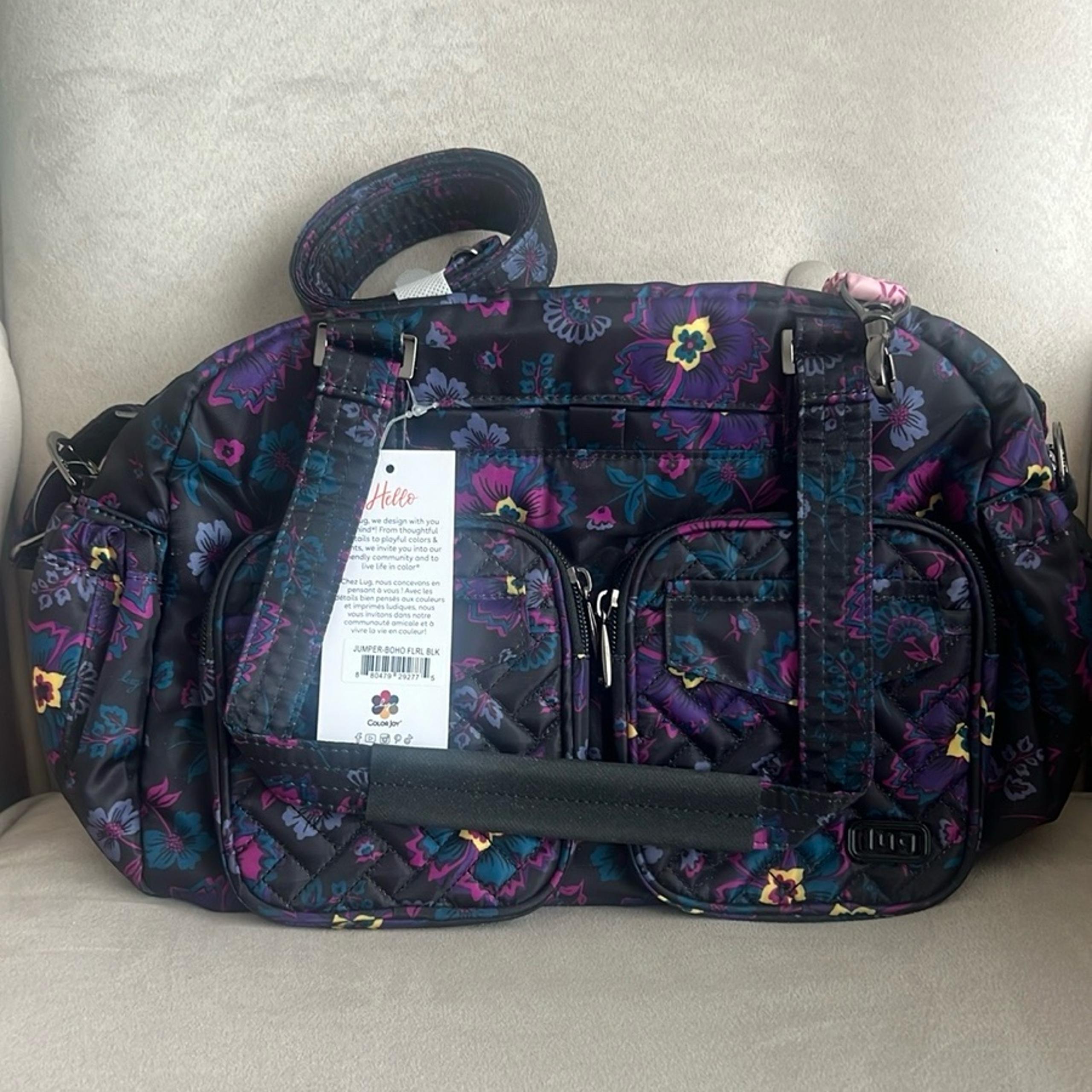 NWT Lug Jumper Carry-All Tote Bag in Boho Floral Black