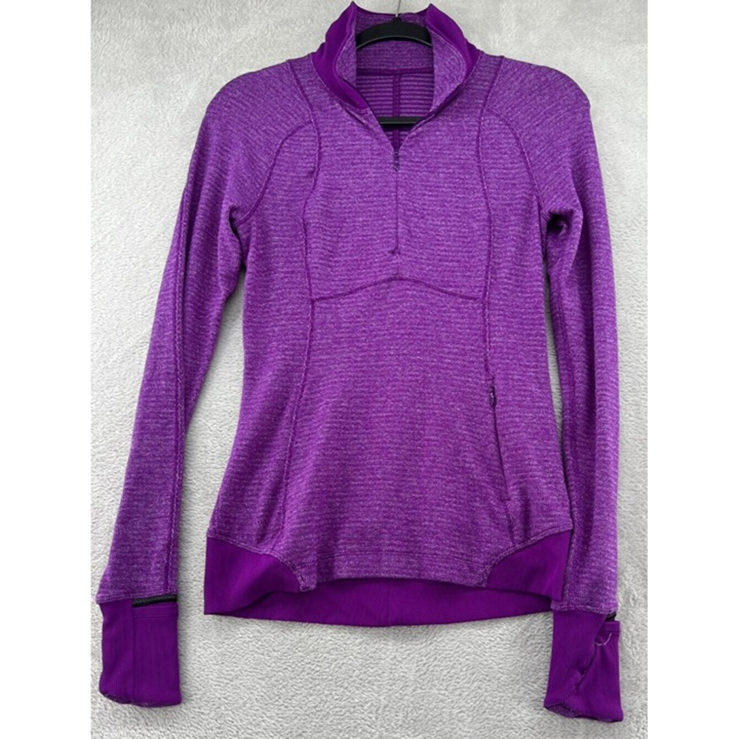 Lululemon Jacket Sz 4 Runderful 1/2 Zip Mini Check Pique Heathered Tender Violet