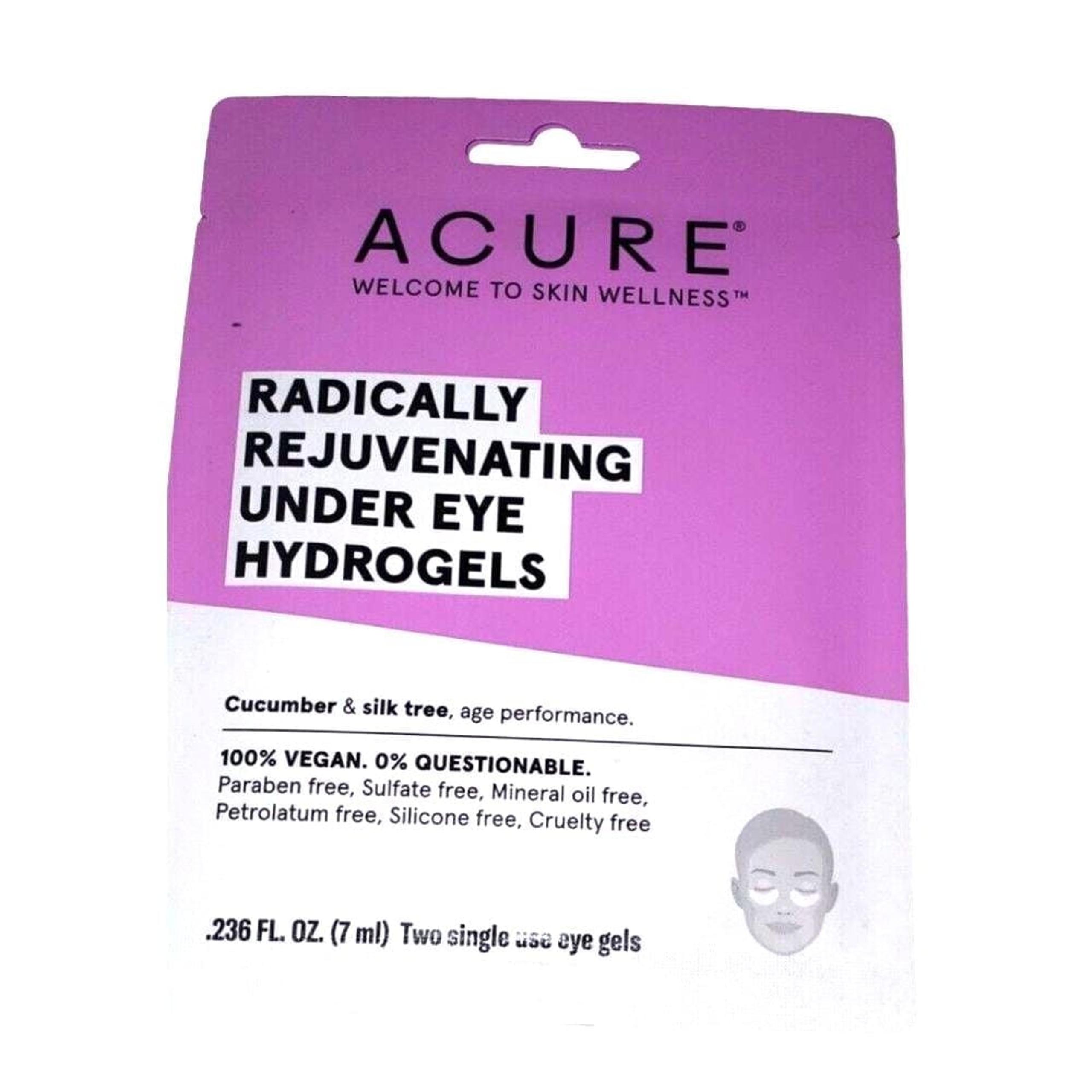 ACURE Radically Rejuvenating Under Eye Hydrogels 7ml - 3 PACKS NEW, 2 Single Use
