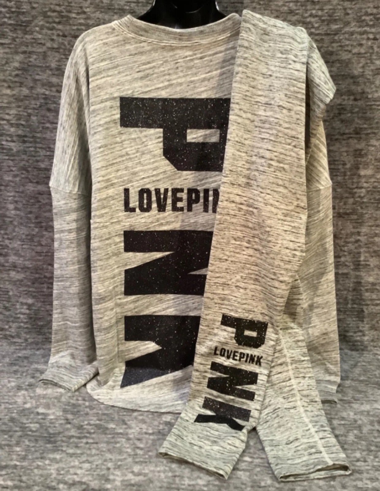 VS PINK OUTFIT BLING SHINE SET VARSITY WINTER grey marl