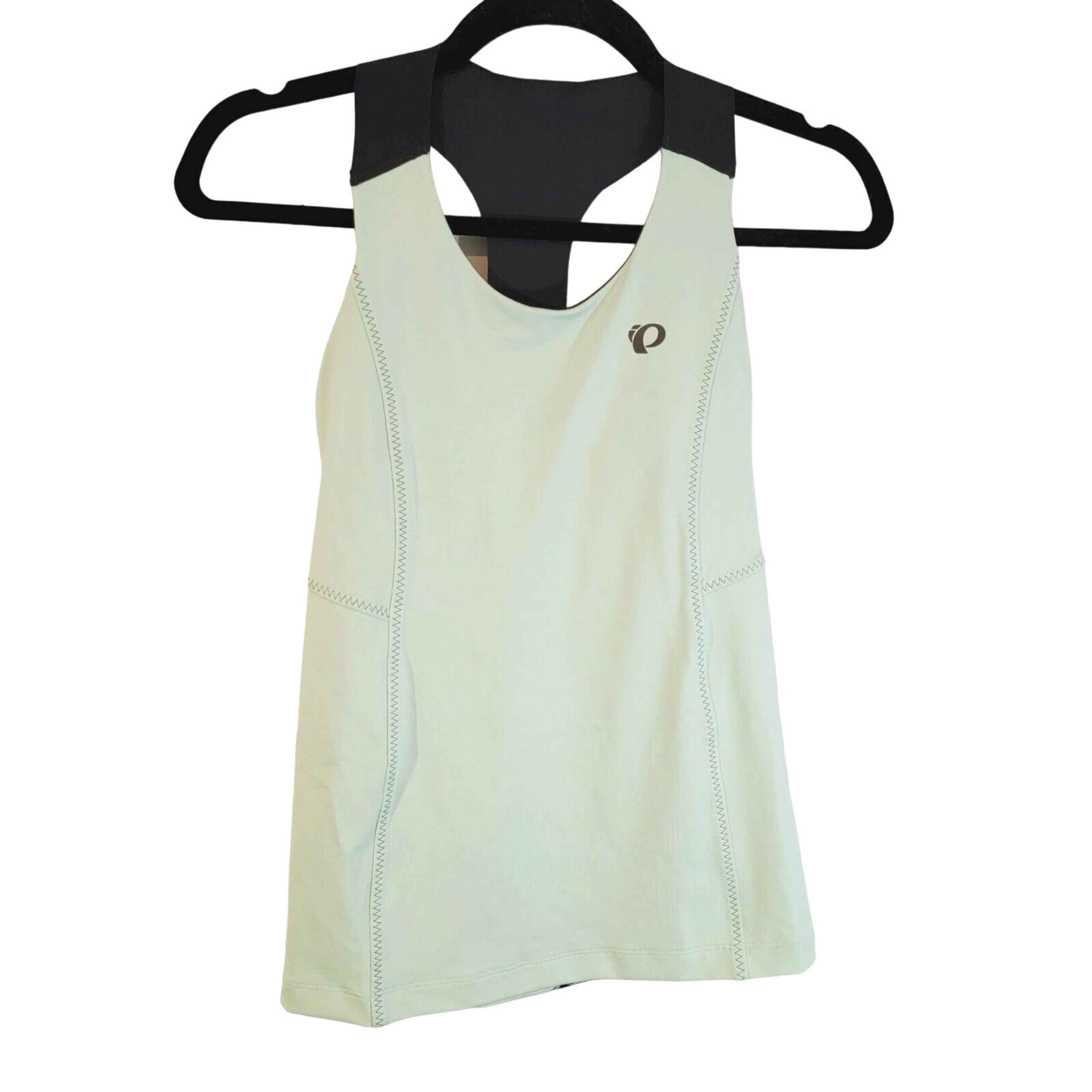 Pearl Izumi Tank Top Women's Racerback Sportswear XS Green Black Bra Stretch NEW
