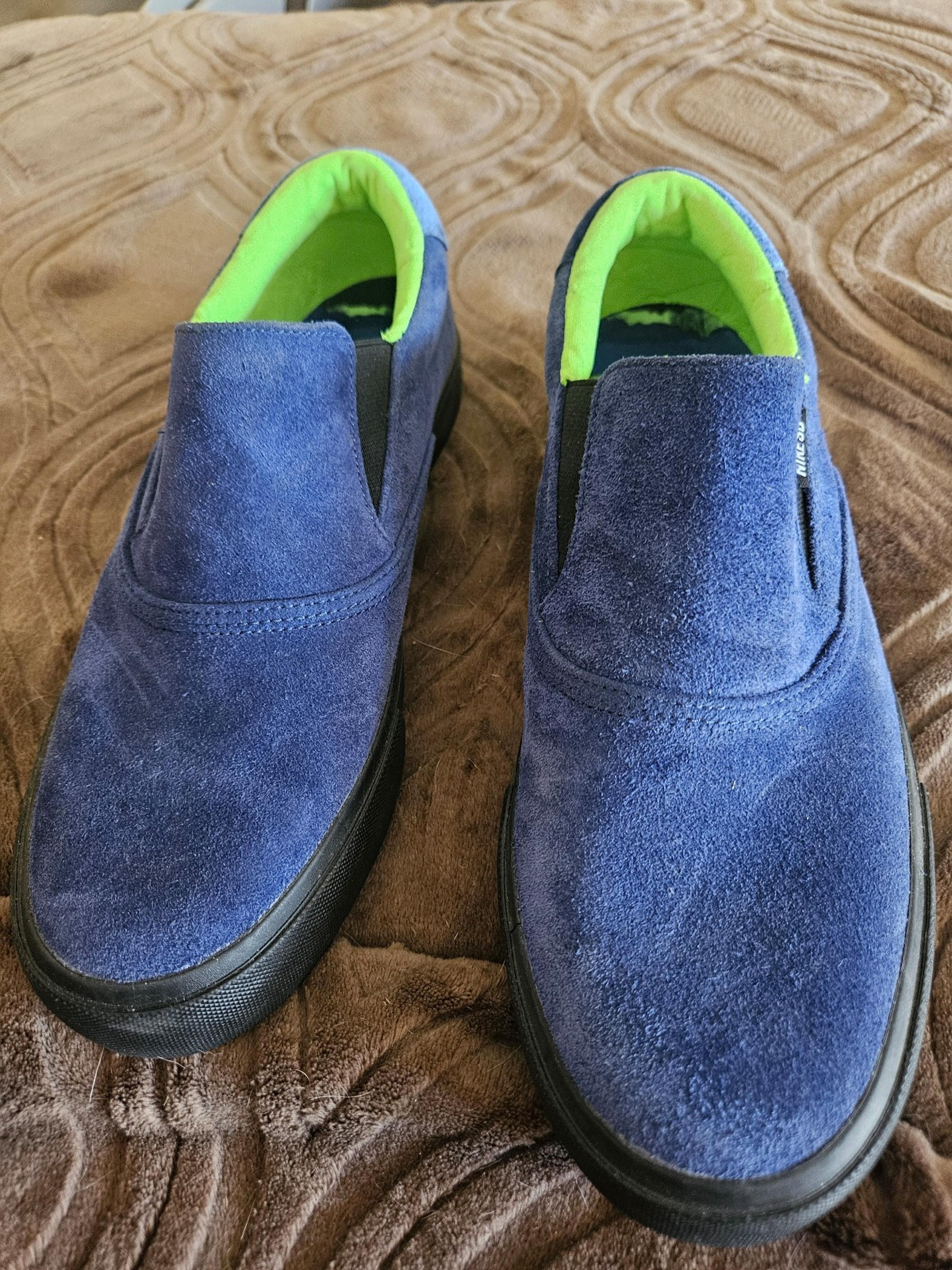 New Nike SB Zoom Verona Blue Suede Skater Loafer Shoes Men's Size 9