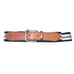 POLO Ralph Lauren VINTAGE Blue & White Web & Brown Leather Surcingle Belt Sz 32