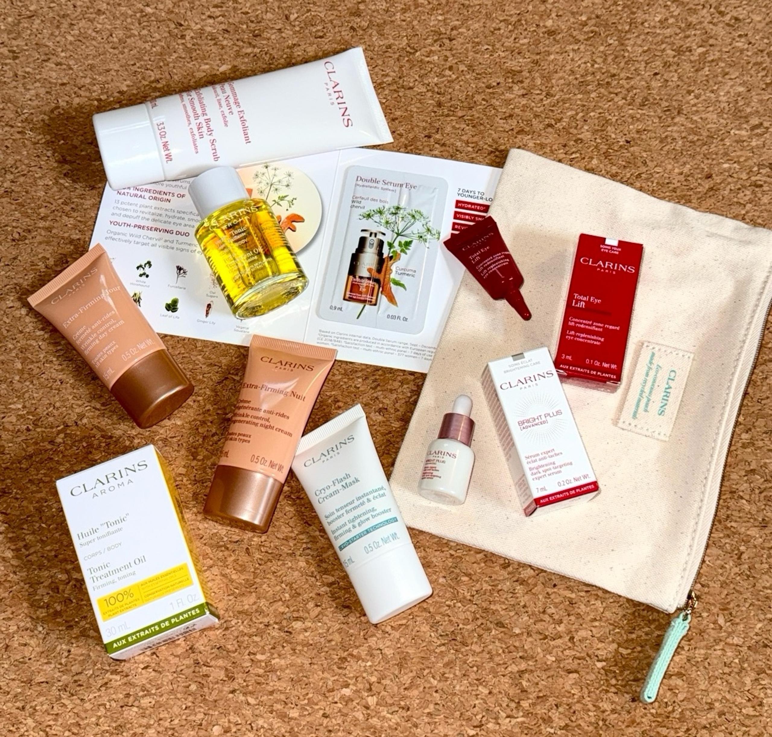 Bundle of Clarins body and face care 9-Pc. Discovery set Clarins (A $156 Value)