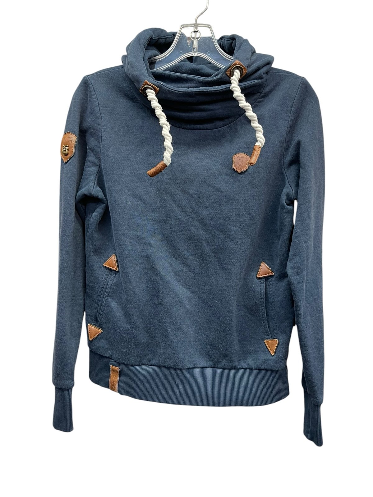 Navy Blue Women's Hoodie Naketano Brand Size Medium Brave New World